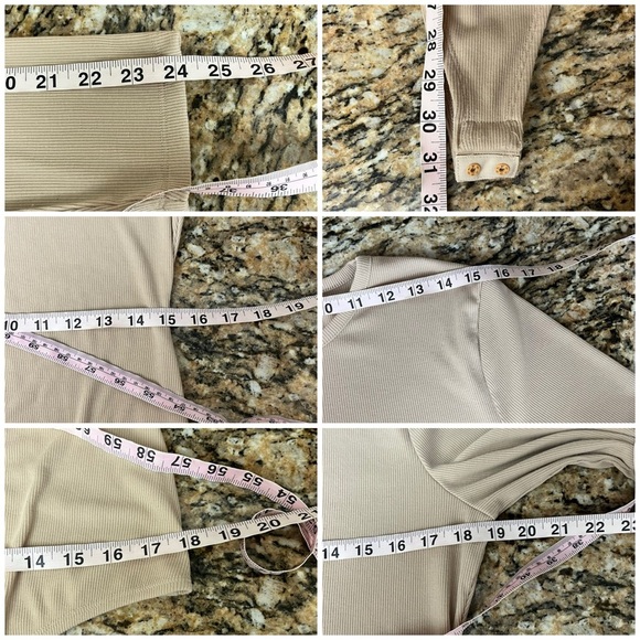 Gianni Bini Womens Brown Ribbed Long Sleeve Thong Bodysuit XL Preppy Casual - Picture 5 of 10